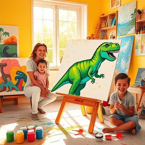 Como pintar um dinossauro